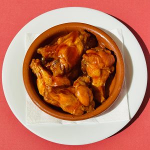 Chicken Wings with BBQ sauce-available every day from 12 pm (except Mondays)